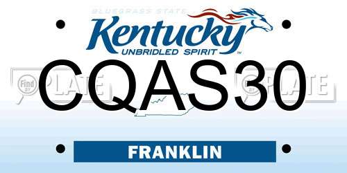 CQAS30 Kentucky License Plate