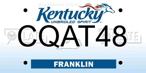CQAT48 Kentucky License Plate
