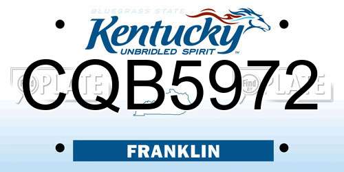 CQB5972 Kentucky License Plate
