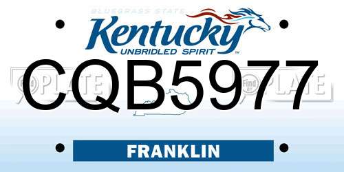 CQB5977 Kentucky License Plate