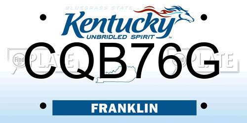 CQB76G Kentucky License Plate
