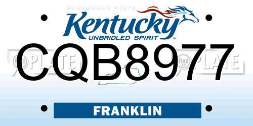 CQB8977 Kentucky License Plate