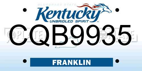 CQB9935 Kentucky License Plate