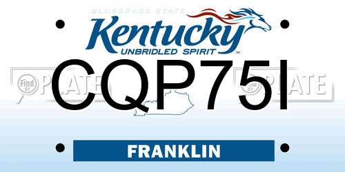 CQP75I Kentucky License Plate