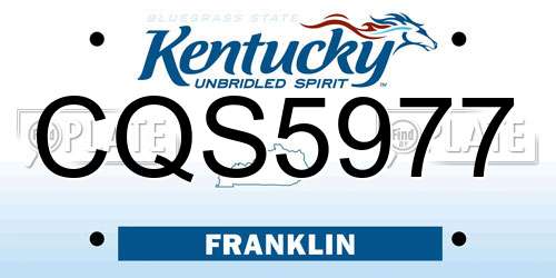 CQS5977 Kentucky License Plate