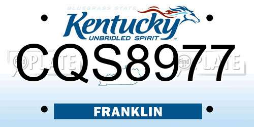 CQS8977 Kentucky License Plate