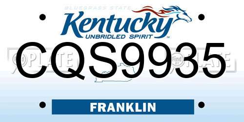 CQS9935 Kentucky License Plate