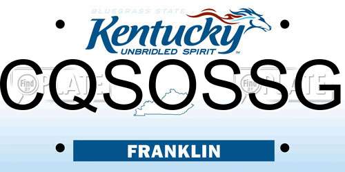 CQSOSSG Kentucky License Plate