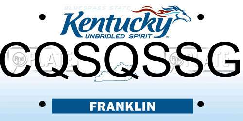 CQSQSSG Kentucky License Plate
