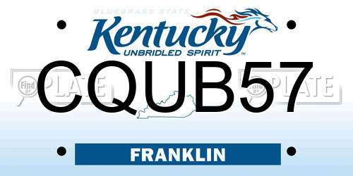 CQUB57 Kentucky License Plate