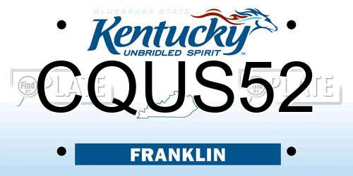 CQUS52 Kentucky License Plate