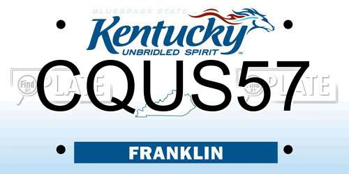 CQUS57 Kentucky License Plate
