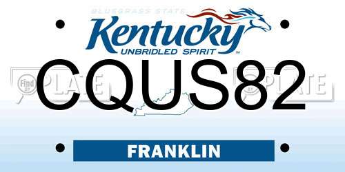 CQUS82 Kentucky License Plate