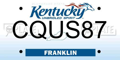 CQUS87 Kentucky License Plate