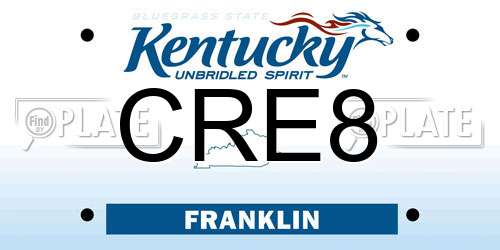 CRE8 Kentucky License Plate