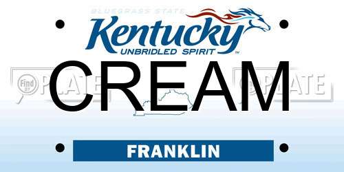 CREAM Kentucky License Plate