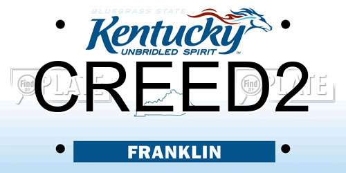 CREED2 Kentucky License Plate