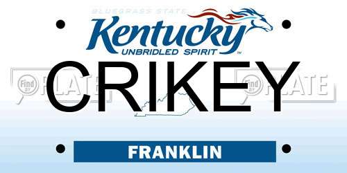 CRIKEY Kentucky License Plate