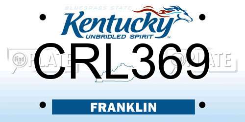 CRL369 Kentucky License Plate
