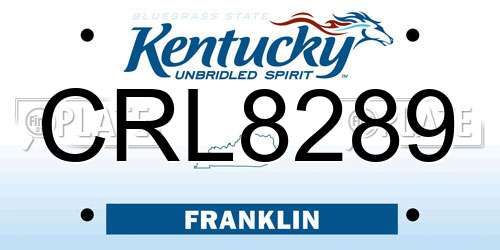 CRL8289 Kentucky License Plate