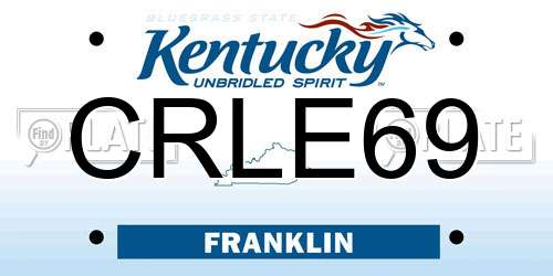 CRLE69 Kentucky License Plate