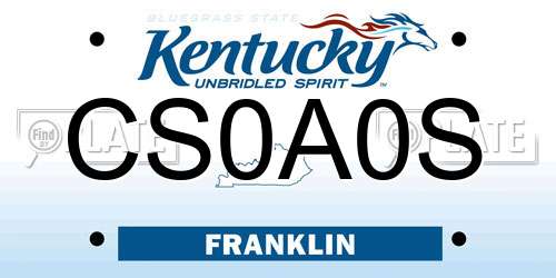 CS0A0S Kentucky License Plate