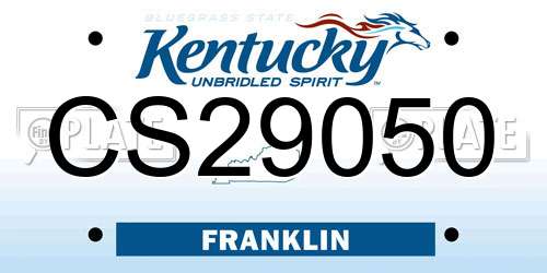 CS29050 Kentucky License Plate