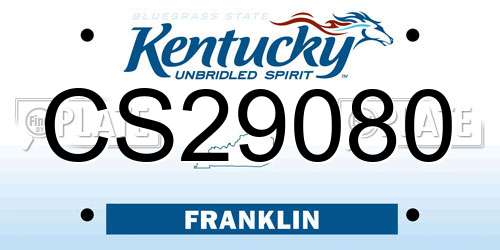 CS29080 Kentucky License Plate