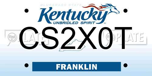 CS2X0T Kentucky License Plate