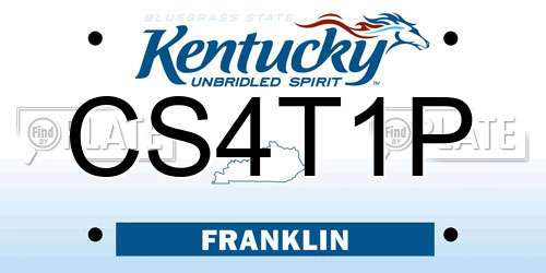 CS4T1P Kentucky License Plate