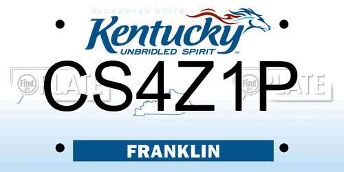 CS4Z1P Kentucky License Plate