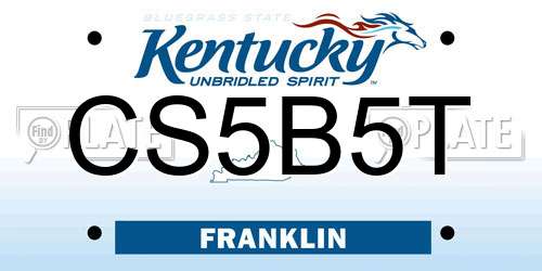 CS5B5T Kentucky License Plate