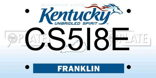 CS5I8E Kentucky License Plate