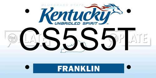 CS5S5T Kentucky License Plate