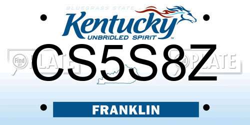 CS5S8Z Kentucky License Plate