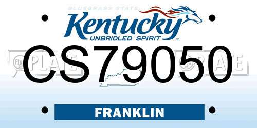 CS79050 Kentucky License Plate