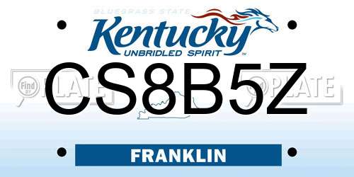 CS8B5Z Kentucky License Plate