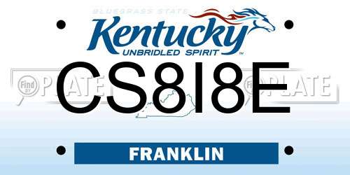 CS8I8E Kentucky License Plate