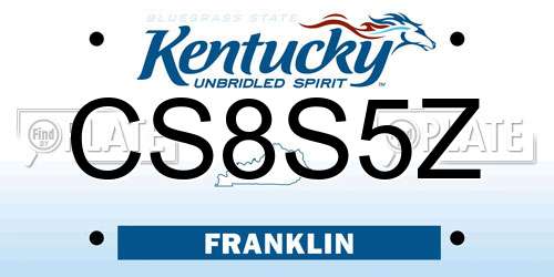 CS8S5Z Kentucky License Plate
