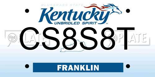 CS8S8T Kentucky License Plate