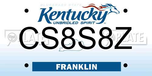 CS8S8Z Kentucky License Plate