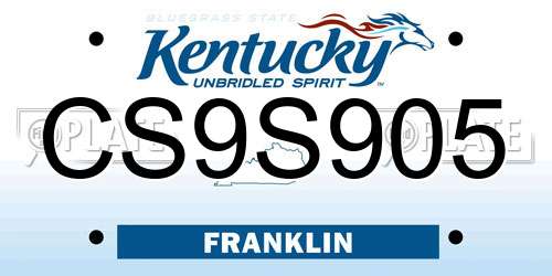 CS9S905 Kentucky License Plate