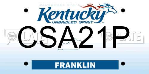 CSA21P Kentucky License Plate