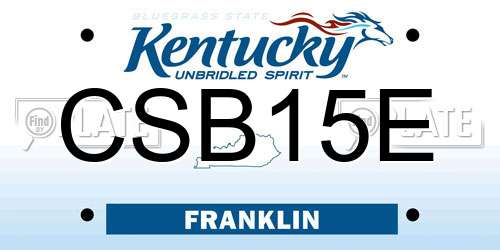 CSB15E Kentucky License Plate