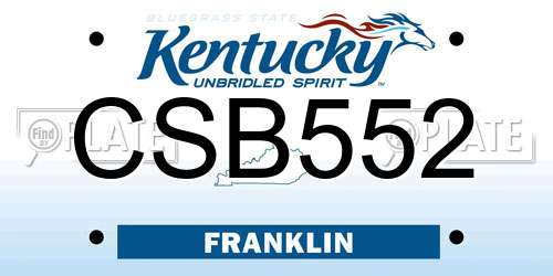 CSB552 Kentucky License Plate