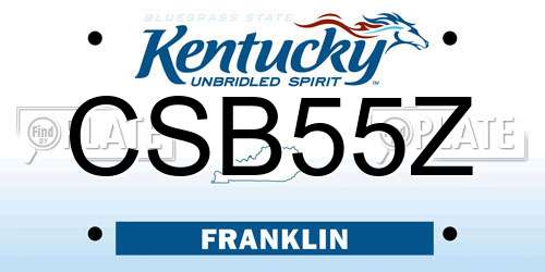 CSB55Z Kentucky License Plate