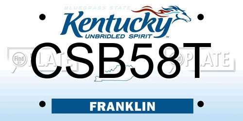 CSB58T Kentucky License Plate