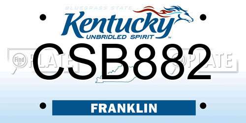 CSB882 Kentucky License Plate