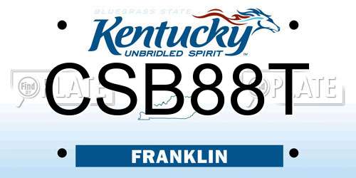 CSB88T Kentucky License Plate