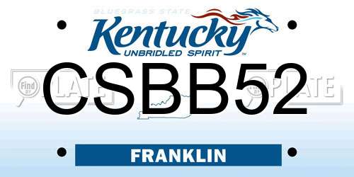 CSBB52 Kentucky License Plate